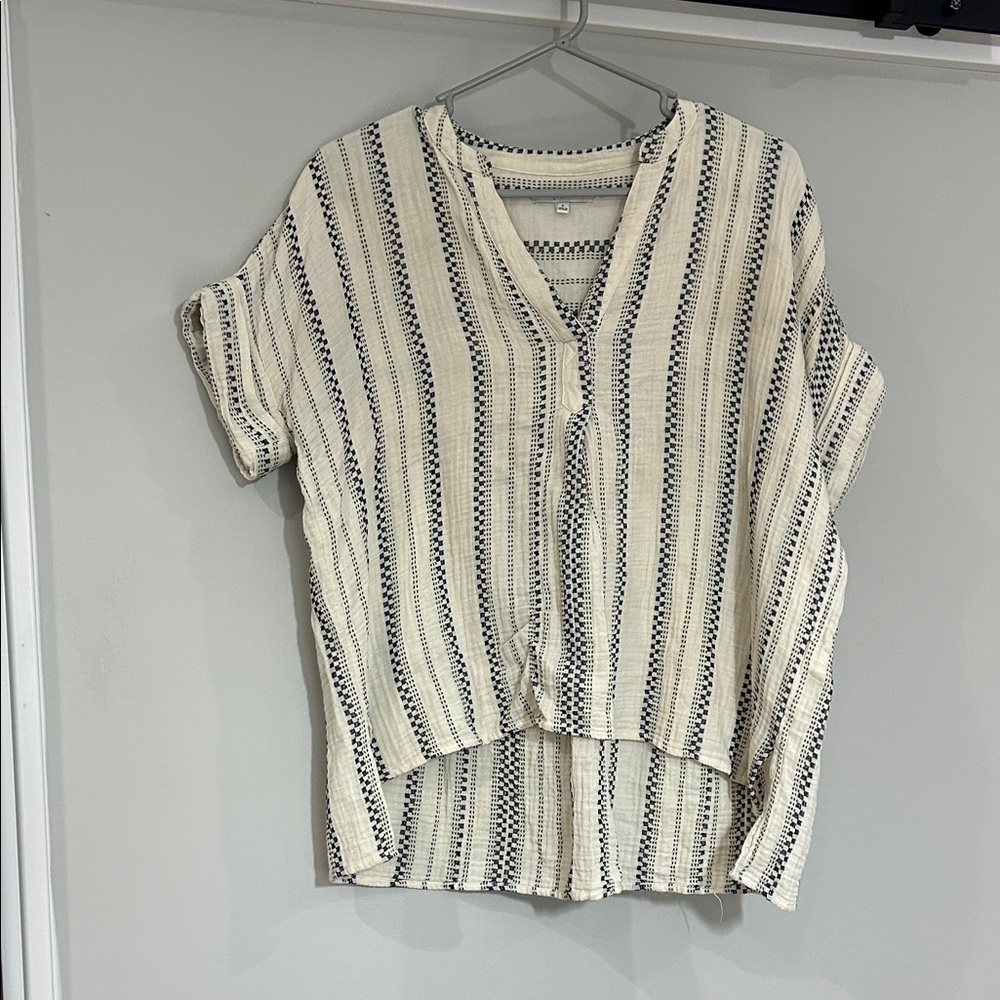 Madewell Lightspun Lakeline Popover Shirt in Jacquard Stripe